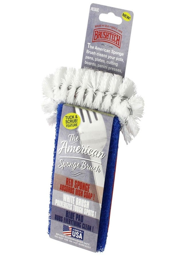 Brushtech The American Sponge Bristle Brush All Purpose Cleaning Kitchen Tool - Image 1